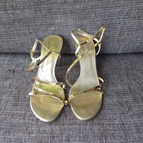 Light Gold Mirror Sandals Heels - Picture 2 of 6